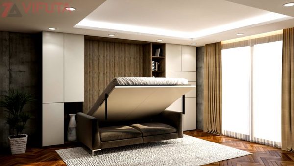Giường gắn tường kết hợp ghế Sofa Gray Stone Plus