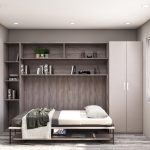 giường gấp kèm bàn học và tủ quần áo owon