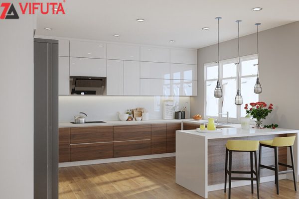 tủ bếp gỗ công nghiệp Acrylic UMA01