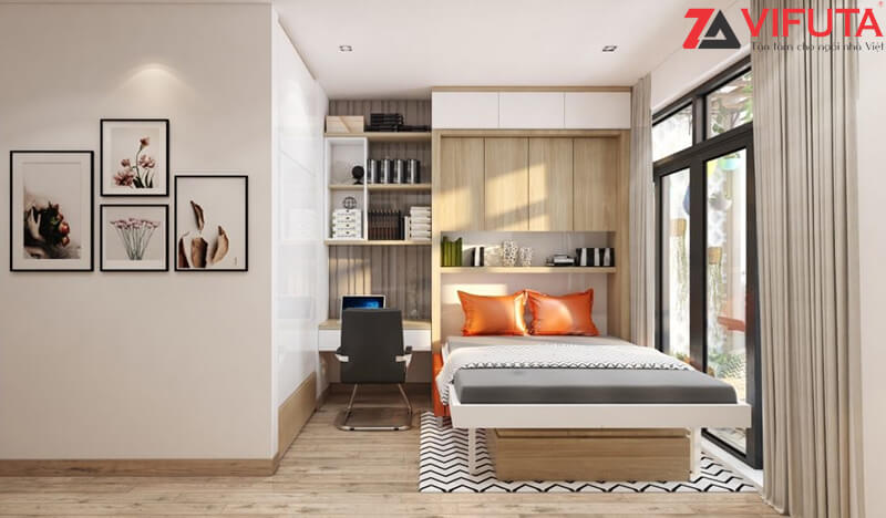 Không chỉ có nhiều công năng mà chiếc gường ngủ thông minh kèm Sofa còn sở hữu thiết kế hiện đại, tạo điểm nhấn cho căn hộ StudioKhông chỉ có nhiều công năng mà chiếc gường ngủ thông minh kèm Sofa còn sở hữu thiết kế hiện đại, tạo điểm nhấn cho căn hộ Studio