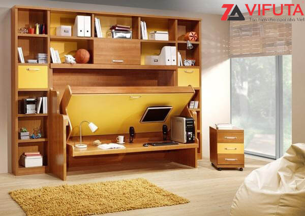 Chỉ cần sử dụng một sản phẩm giường kèm bàn học và tủ đựng đò là căn phòng của bạn đã đầy đủ tiện nghi thiết yếu