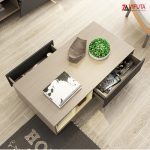 bàn trà sofa gỗ kết hợp chân sắt