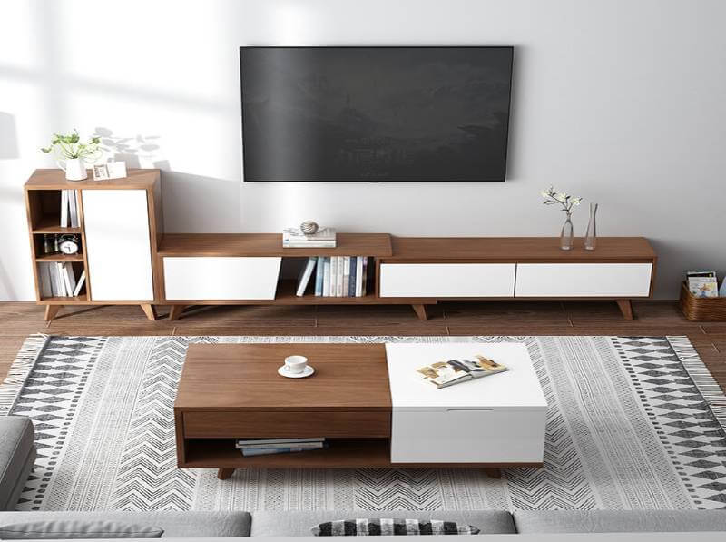 Kệ tivi gỗ phòng khách đẹp sang trọng hiện đại - Vifuta