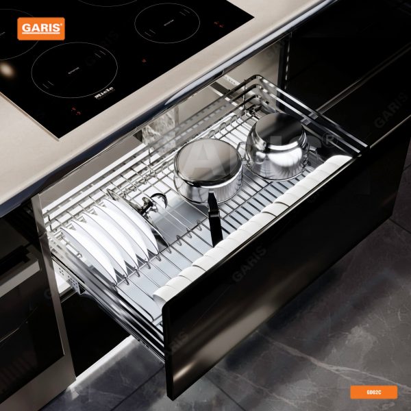Giá bát đĩa inox tủ bếp Garis – GD02. 70V