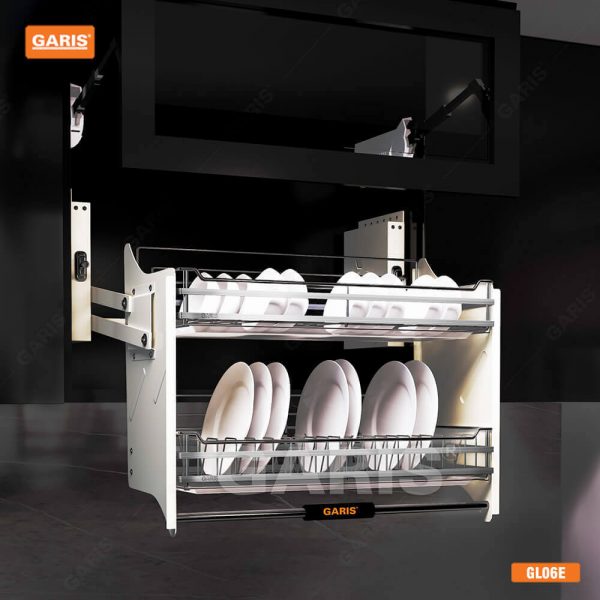 Giá bát đĩa nâng hạ tủ bếp trên Garis – GL06. 70E
