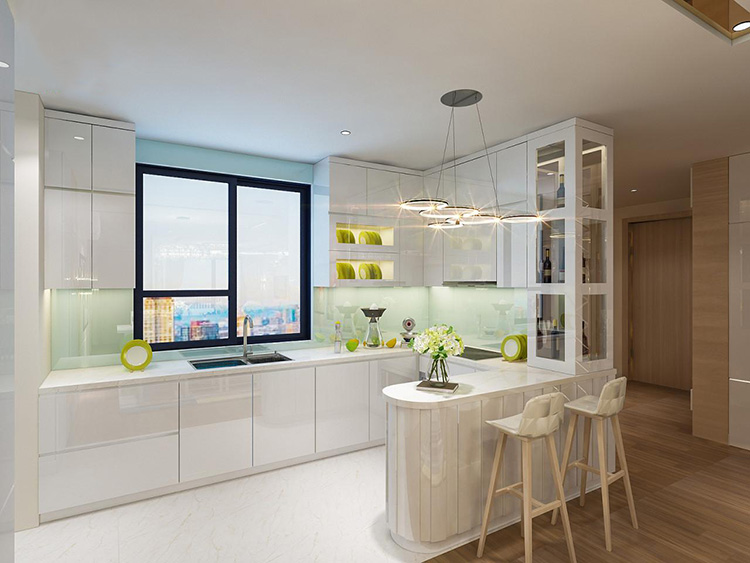 tủ bếp hiện đại cho căn hộ chung cư cao cấp