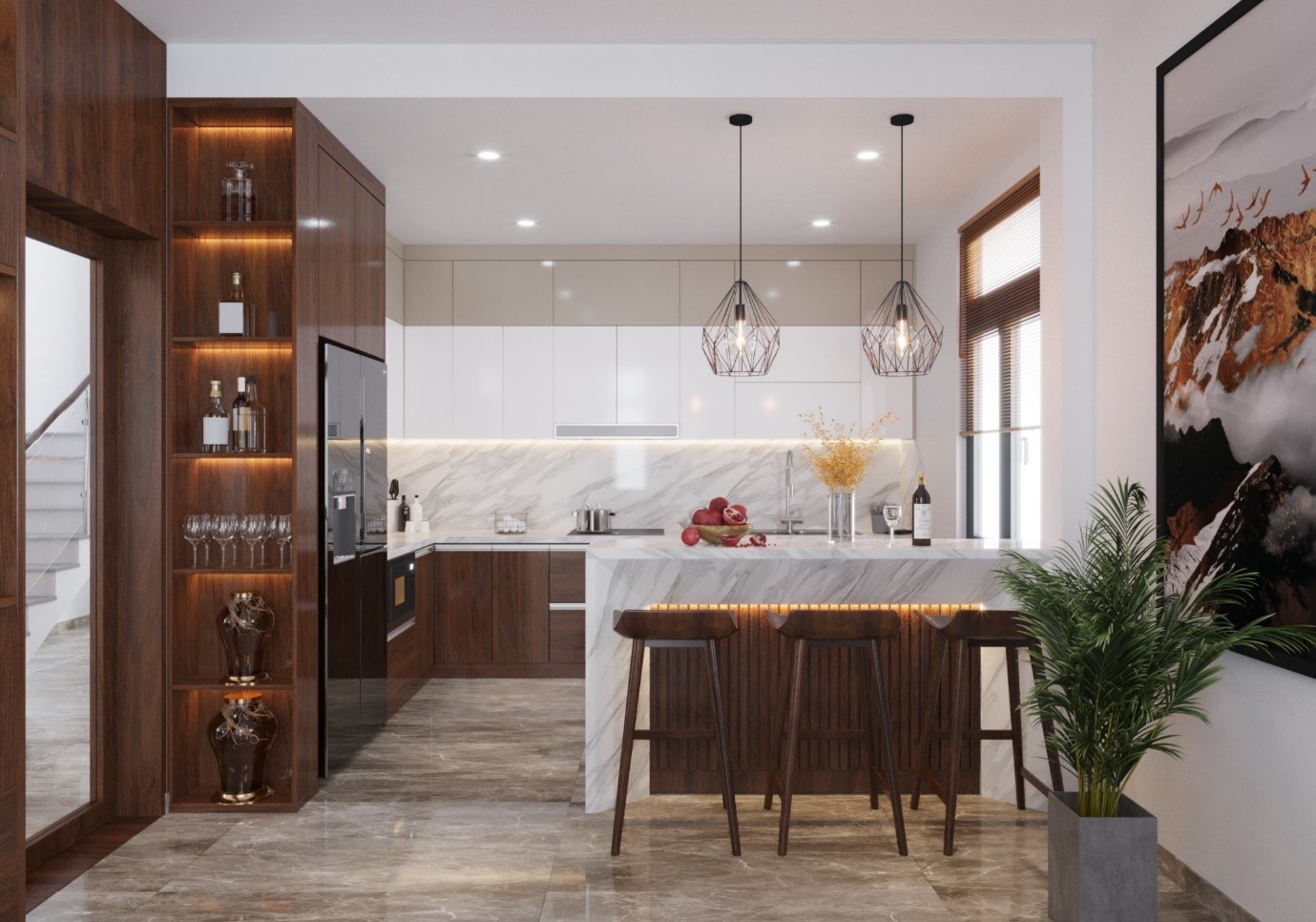 Tủ bếp nhà chung cư được thiết kế từ chính đội ngũ chuyên nghiệp của Vifuta Home 
