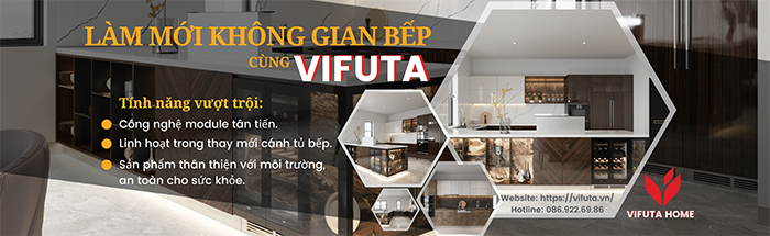 Vifuta Home xưởng sản xuất tủ bếp kết hợp bàn ăn chất lượng cao
