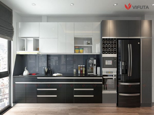 Tủ bếp laminate kết hợp acrylic VAILA23033