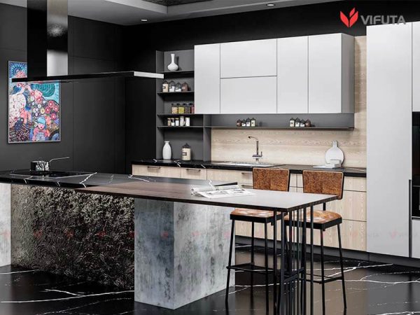 Tủ bếp laminate kết hợp acrylic VCHLA23020 