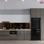 Tủ bếp tiêu chuẩn chữ I có tủ đứng cao kịch trần
