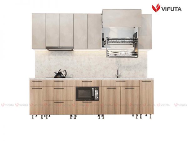 Tủ bếp tiêu chuẩn dài 2m8 module cho căn hộ chung cư