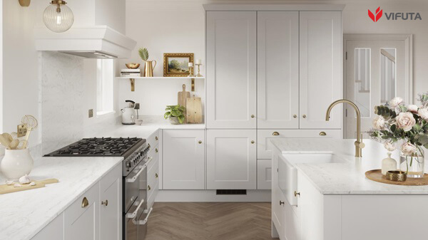 Mẫu thiết kế tủ bếp shaker cho chung cư mang phong cách mới