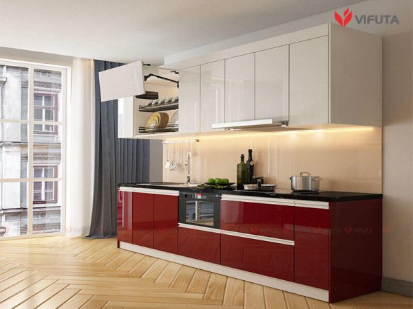 Tủ bếp Acrylic dễ vệ sinh