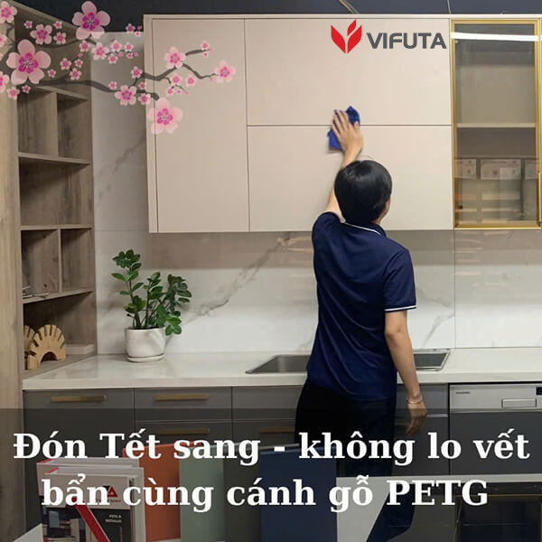 Địa chỉ làm tủ bếp PETG dễ vệ sinh