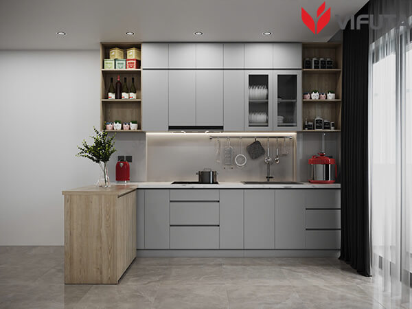 Tủ bếp PETG công trình nhà chị Linh