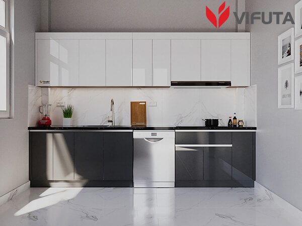 Tủ bếp có máy rửa bát và bếp điện từ
